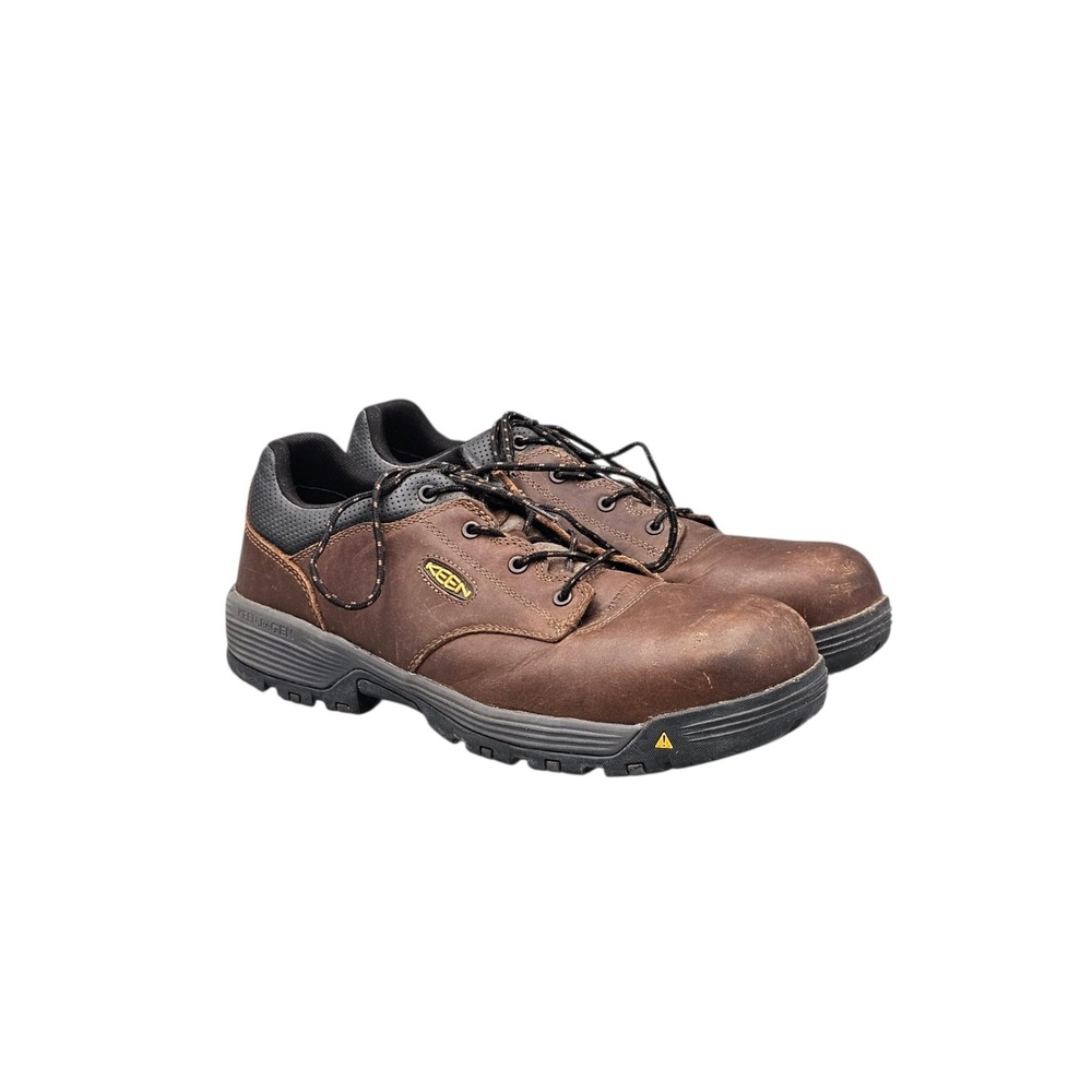 Keen Chicago Men 15 D Brown Leather Carbon Safety Toe Oxford Work Shoes 1026411